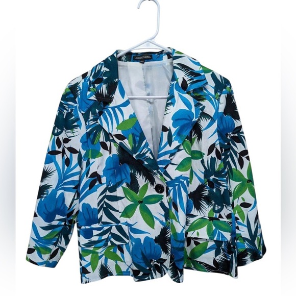 Notations Floral printed lightweight blazer size L - Picture 1 of 7